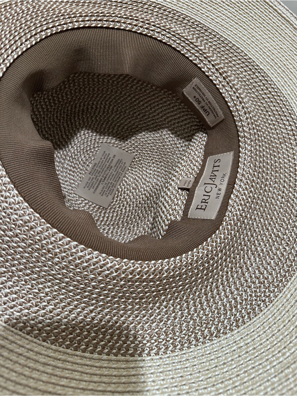 Eric Javits Woven Sun Hat UPF50 - Beige and Taupe - Picture 7 of 7